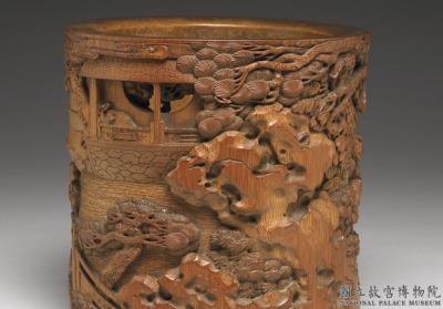 图片[3]-Carved bamboo brush pot with lady imagery, Ming dynasty (1368-1644)-China Archive